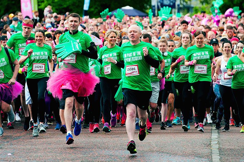 Race for Life Participants running to raise money for Cancer Research UK